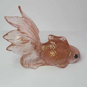 Puffy Goldfish Water Aquarium Fish Bug Eyed Fan Tail Home Decor Glitter